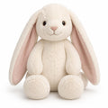long-eared ivory bunny plush toy — front view